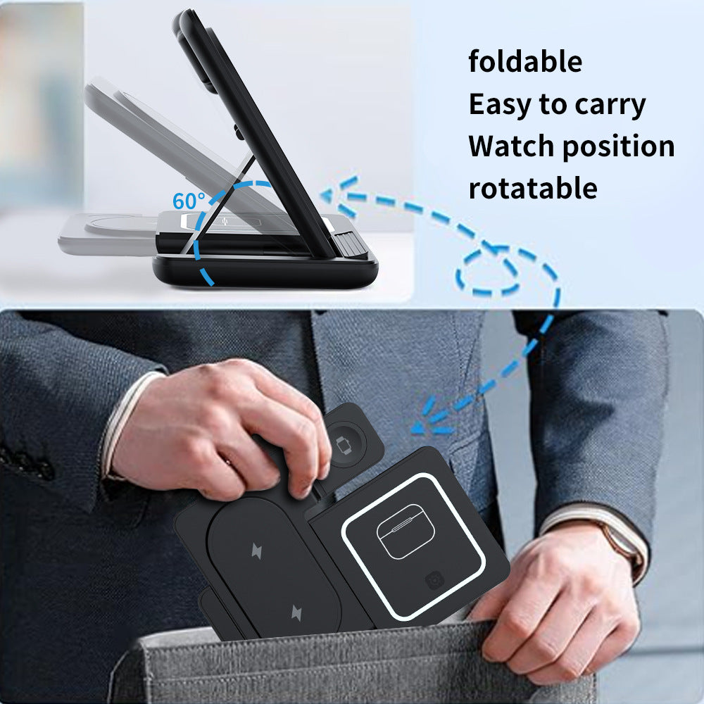 3-in-1 Wireless Fast Charger Foldable Stand