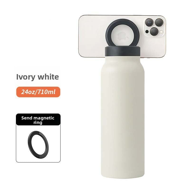 Stainless Steel Magnetic Insulated Water Bottle with Phone Holder