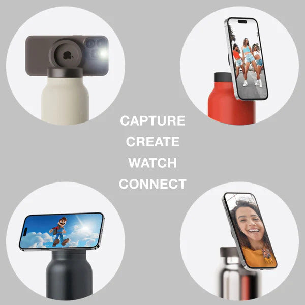 Stainless Steel Magnetic Insulated Water Bottle with Phone Holder