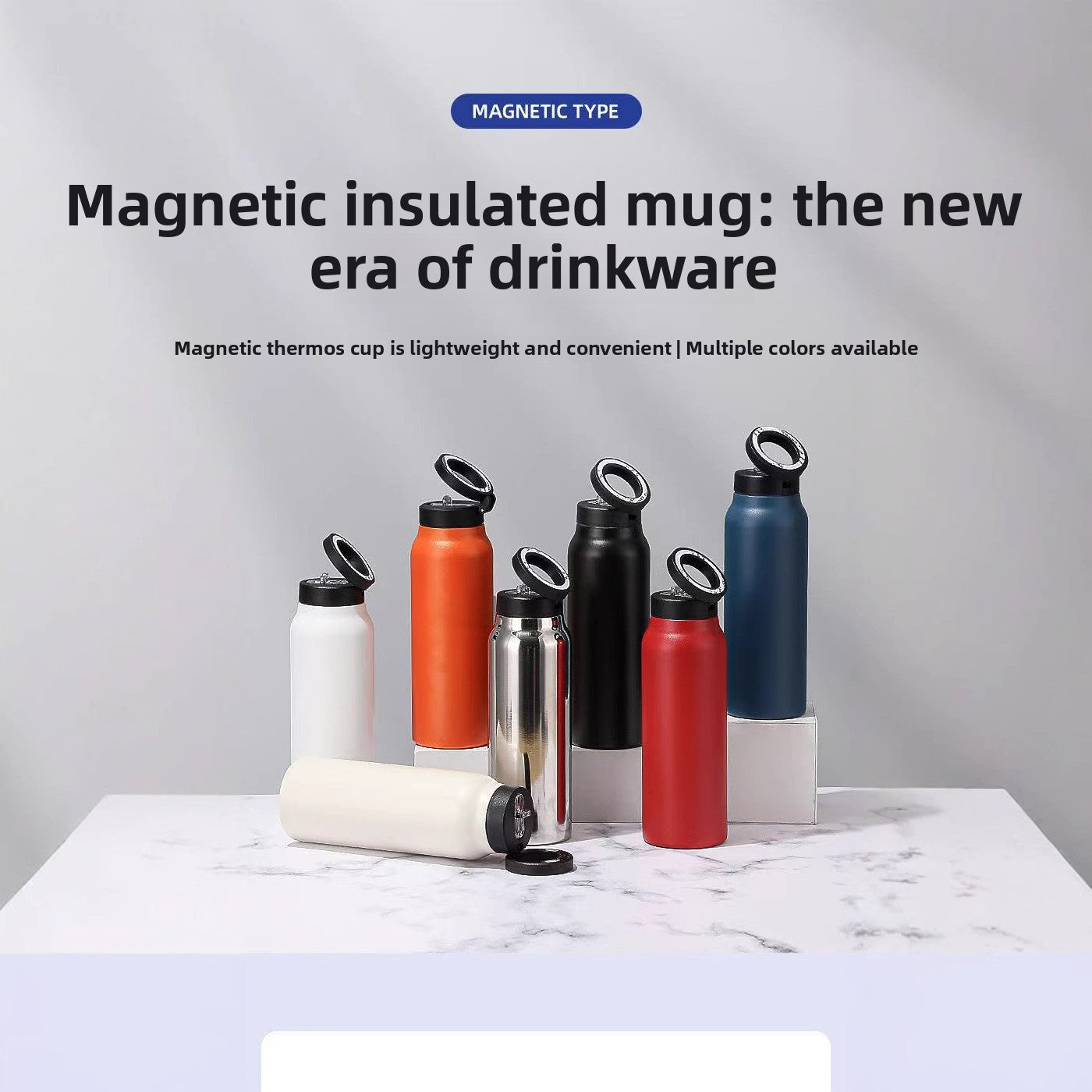 Stainless Steel Magnetic Insulated Water Bottle with Phone Holder