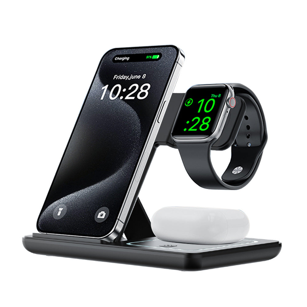 3-in-1 Wireless Fast Charger Foldable Stand